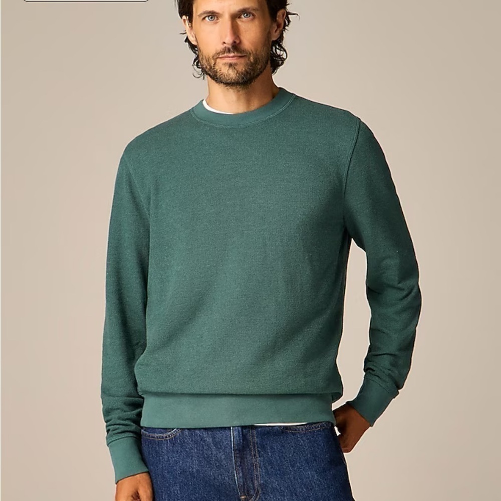 J crew graffati green Long-sleeve textured sweater-tee